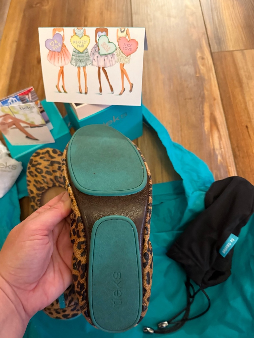 Tieks Leopard Print Ballet Flats - tan/black - Picture 5 of 10